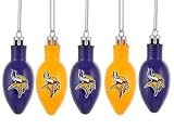 Minnesota Vikings 5pc Set Replica Light Bulb Christmas Tree Ornaments