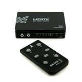 Basic 5x1 HDMI Switch with Remote Control - 5 Port HDMI SWITCH 5 x 1 Hub Box (5 way input, 1 output) v1.3b for HDTV/Sky HD/Blue Ray/PS3/Xbox 360/Virgin, 1080P Full HD supported