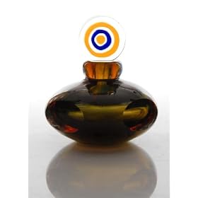 Amber Art Glass Candy Perfume Bottle K81