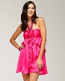 bebe Silk Beaded Halter Dress