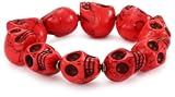 Helene Jewelry Red Turquoise 18mm Skull Bracelet