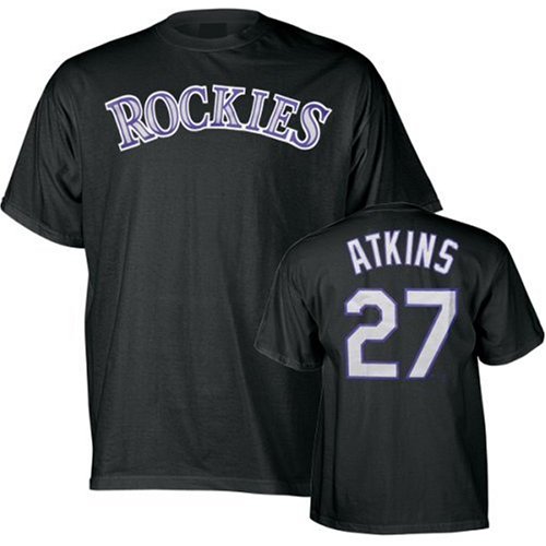 Buy Garrett Atkins Colorado Rockies Black Jersey Name & Number T-Shirt