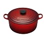 Le Creuset Cast Iron Round Casserole, Cerise, 24 cm