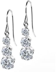 1.74 Ct Round G/H Diamond 925 Sterling Silver Earrings