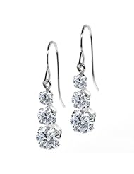 1.78 Ct Round G/H Diamond 925 Sterling Silver Earrings