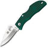 Spyderco Labybug 3 Plain Edge Knife, Foliage Green