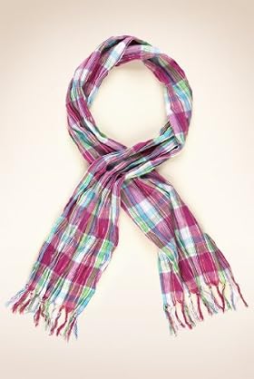 Older Girls' Cotton Rich Check Scarf