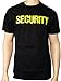 NYC FACTORY Security T-Shirt Black Mens Neon Tee Staff Event Front & Back Print