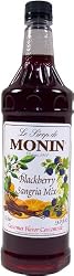 Monin Flavored Syrup, Blackberry Sangria, 33.8-Ounce Plastic Bottles (Pack of 4)