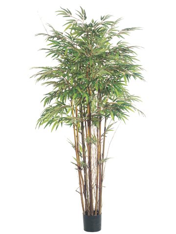 Pack of 2 Potted Artificial Natural Trunk Bamboo Trees 5'