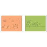 Sizzix Framelits Die Set 6PK with Textured Impressions - Delightful Bicycle Set by Deena Ziegler & Jen Long