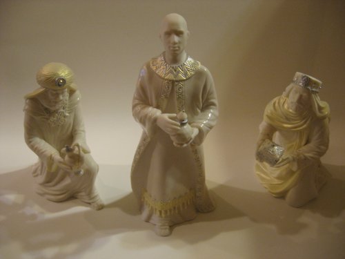 Hallmark Three Kings From Afar Porcelain with Silver Accents Nativity Collection 2005