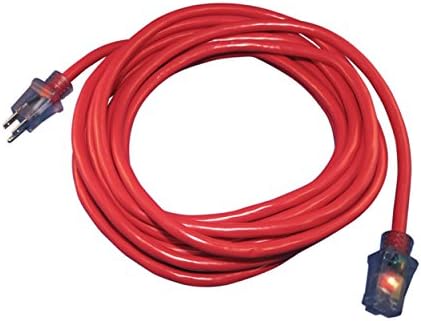 50ft Red Heavy Duty Electric Extension Power Cord 12 Gauge Cable Indoor Outdoor