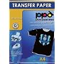 A4 Inkjet Iron On Transfers Paper / T Shirt Transfers - Dark T Shirt x 10 Sheets