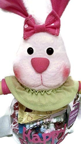 Childrens Easter Bunny Container w Pink Light up Chick