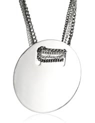 Kenneth Cole New York "Geometric Pave" Chain Woven Circle Pendant Necklace, 22"