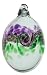 Kitras Art Glass Mini-Easter EGG Purple & Green Hand-blown Art Glass-ornament 3.5