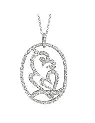 14k White Gold 0.75 Ctw Diamond Bird Outline Necklace