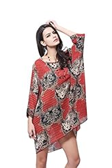 Sexy Tiger Print Plaid Print Cotton  Shirt  Dress