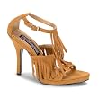 4 1/2 Inch Heel Sexy Shoes Tan Indian Costume Shoe Open Toe Sandal With Fringe
