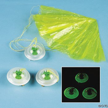Glow-in-the-Dark Alien Spaceship Paratroopers (4 dz)