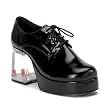 3 1/2 Inch Heel Men's Platform Shoe Dice Filled Heel Vegas Gambling Black