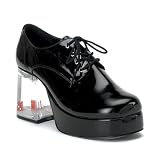 3 1/2 Inch Heel Men's Platform Shoe Dice Filled Heel Vegas Gambling Black