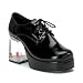 3 1/2 Inch Heel Men's Platform Shoe Dice Filled Heel Vegas Gambling Black
