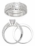 Pave CZ Wedding Set With 6.5mm CZ