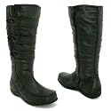 New Womens Adjustable Calf Toggle Knee High Flat Boots Sz 3-8