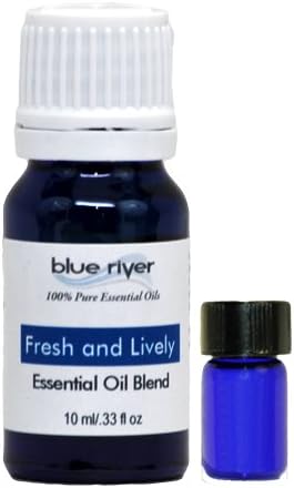 Fresh and Lively Essential Oil Blend with Lemon, Grapefruit and Ylang Ylang. Free Pocket Vial. 100% Pure Essential Oils, Undiluted. Blue River