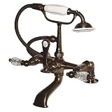 American Bath Factory F1-1112-OB-F9-9300-KL-OB F1-1112 Deck Mount Bathtub Faucet, Krystal Lever Hand