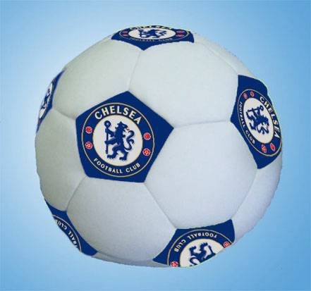 Chelsea football shaped plush cushion