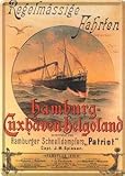 Hamburg-Cuxhaven-Helgoland Blechpostkarte 10 x 14 cm