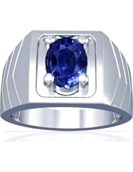 Platinum Oval Cut Blue Sapphire Solitaire Ring