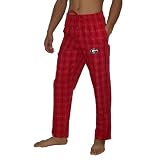 Mens NCAA Georgia Bulldogs Plaid Finest Thermal Sleepwear / Pajama Pants - Red (Size: M)
