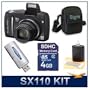 Canon Powershot SX110 IS 9MP Digital Camera (Black) Best Selling Super-Savings Bundle