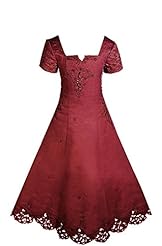 Girls Ankle Length Flower-Girl Dress/Pageant Dress/Wedding Dress 