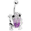 Amethyst Crystal Frog Belly Ring MADE WITH SWAROVSKI ELEMENTS