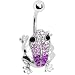 Amethyst Crystal Frog Belly Ring MADE WITH SWAROVSKI ELEMENTS