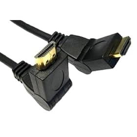 Inland 08232 6-Feet Gold 90 Degree Swivel 1.4 HDMI Cable