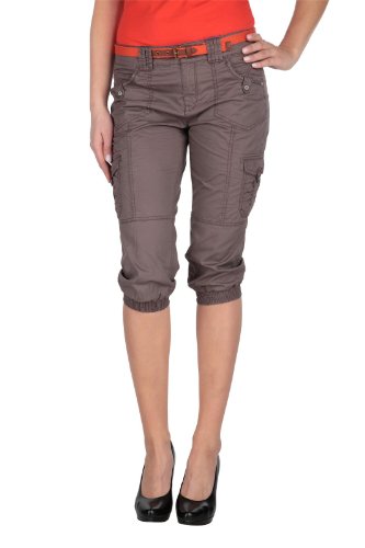 MEXX Damen Capri Hose, N1ME4909, Gr. 42 (XL), Braun (219) Preisvergleich