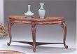 Slight Destressed Finish Round Glass Top Sofa Table By Coaster Furniture