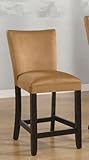 Set of 2 24"H Counter Height Stools Gold Ochre Microfiber