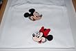 Embroidered Mickey& Minnie Face T on White Shirt Adult-M