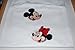 Embroidered Mickey& Minnie Face T on White Shirt Adult-M