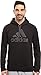 adidas Men's Essential Cotton Fleece Logo Pullover, Large, Black/Dark Grey Heather