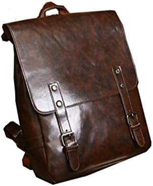 Lycailcy Institute of wind restoring ancient ways backpack men's and women's leather PU fashion students leisure backpack bag(coffee)