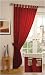 Kitchen & Housewares : Simplicity Red 100% Cotton 66in x 90in Tab Top Panel Including Tieback