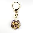 Murano Glass Keyring Jewelry - Round L Gold/Brown Style2